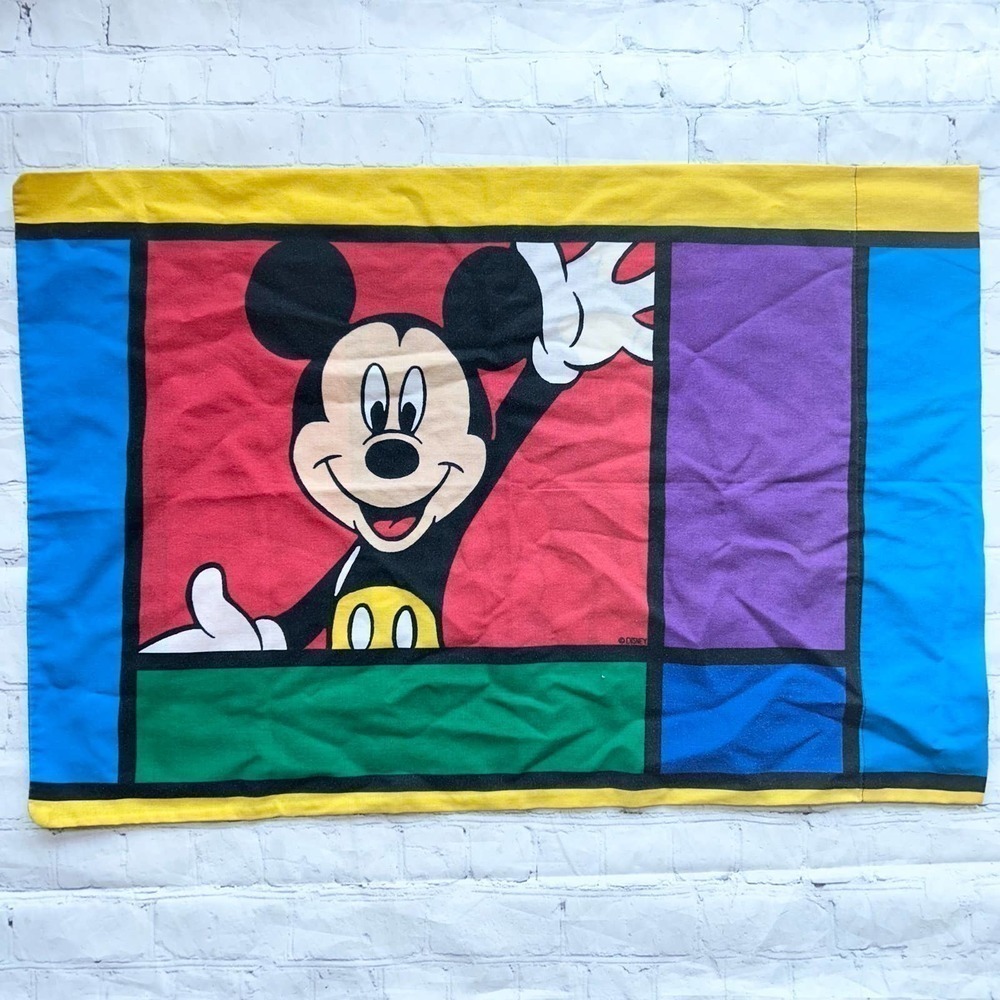 Pristine Vintage Disney Mickey Mouse Pluto Single Stitch Pillow Case